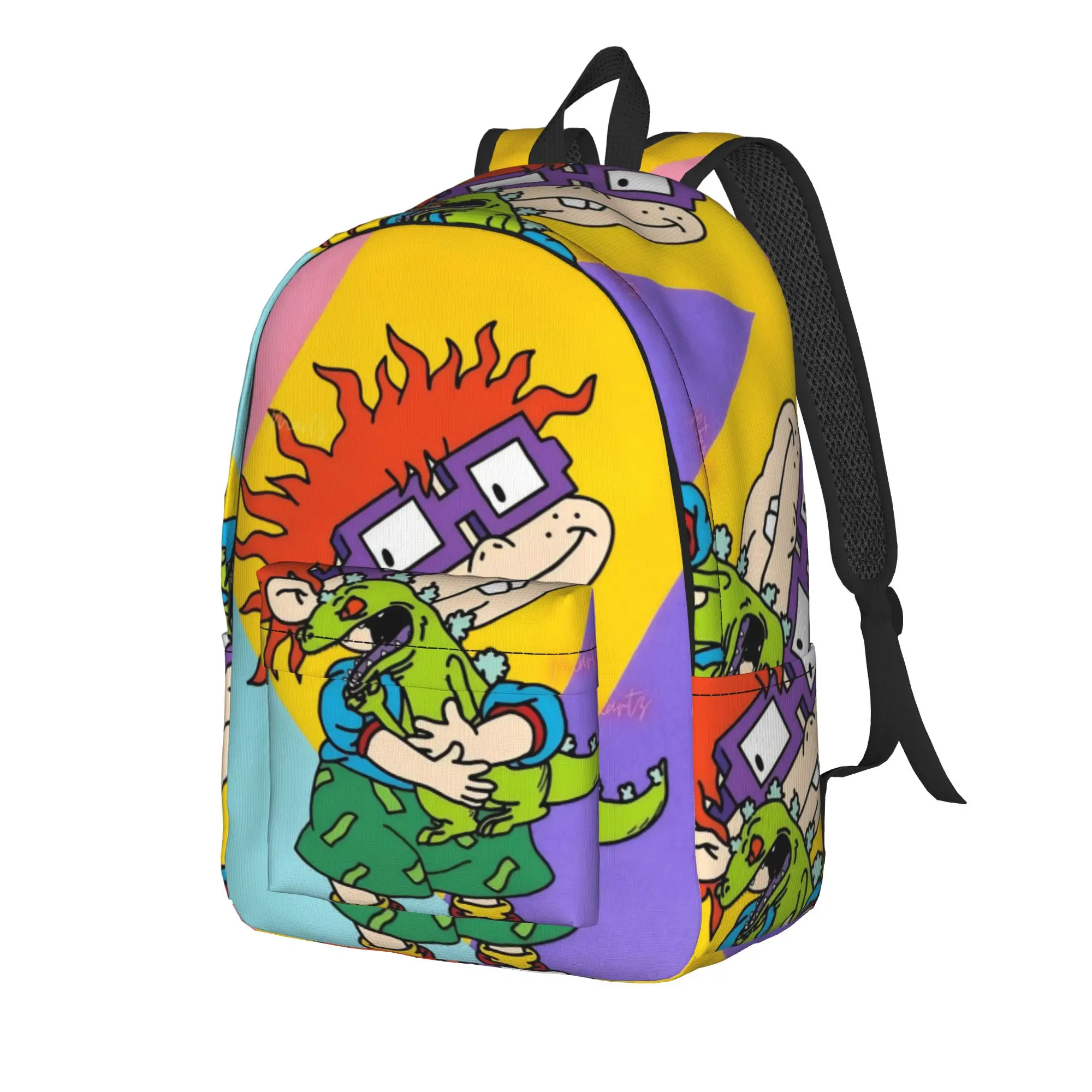 Cartoon R-Rugrats Backpack for Men Women Cool Student Work Daypack  Laptop Canvas Bags Lightweight
