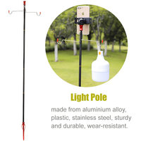 Lantern Stand Lamp Light Hanging Aluminum Alloy Foldable Portable Outdoor Camping Hiking Post Pole Ground Pegs & Gimbal Included