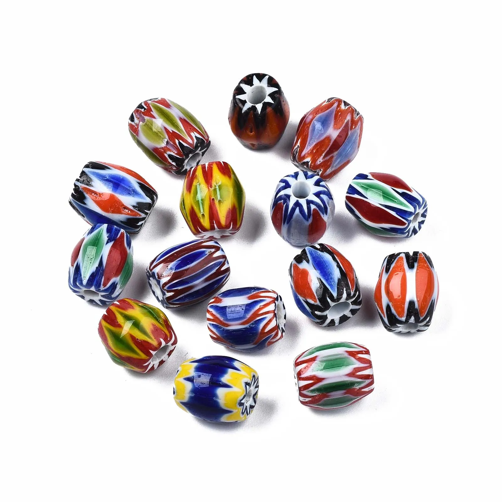 Millefiori Lampwork Beads Random Mixed Color Handmade Glass Bead Multi-shape for Ethnic Style Bracelet Necklace Jewelry DIY Make