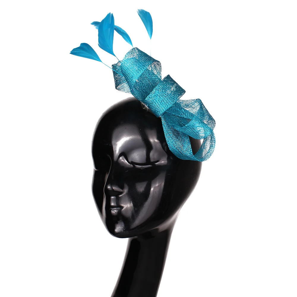 Fancy Feather Hair Fascinator Hat for Women Cute Bridal Girls Headwear Hairpin Hair Accessories for Cocktail Occasions