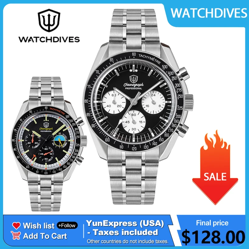 Watchdives WD1863 39mm Watch VK63 Quartz Chronograph Movement