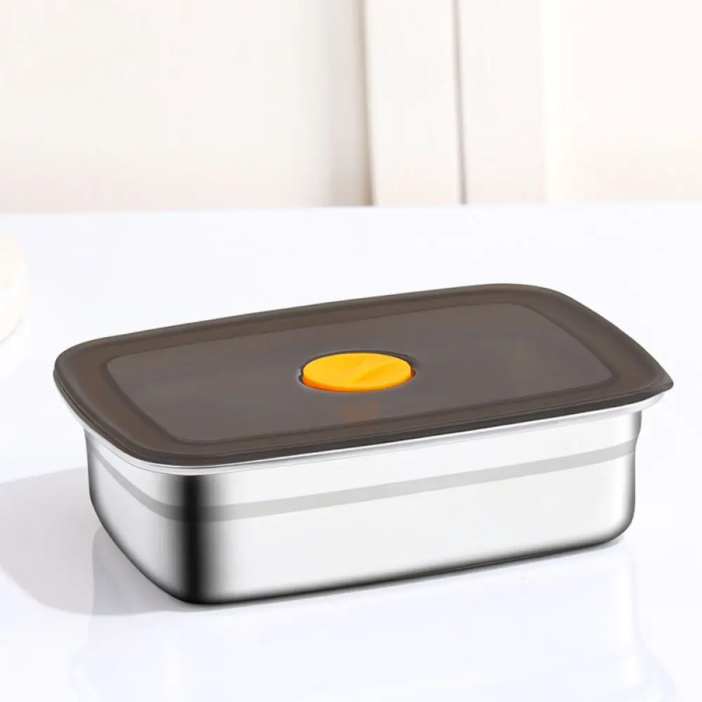 Stainless Steel Food Storage Container Portable Bento Box Airtight Lid Kitchen Organizer For Picnic School Office Supplies