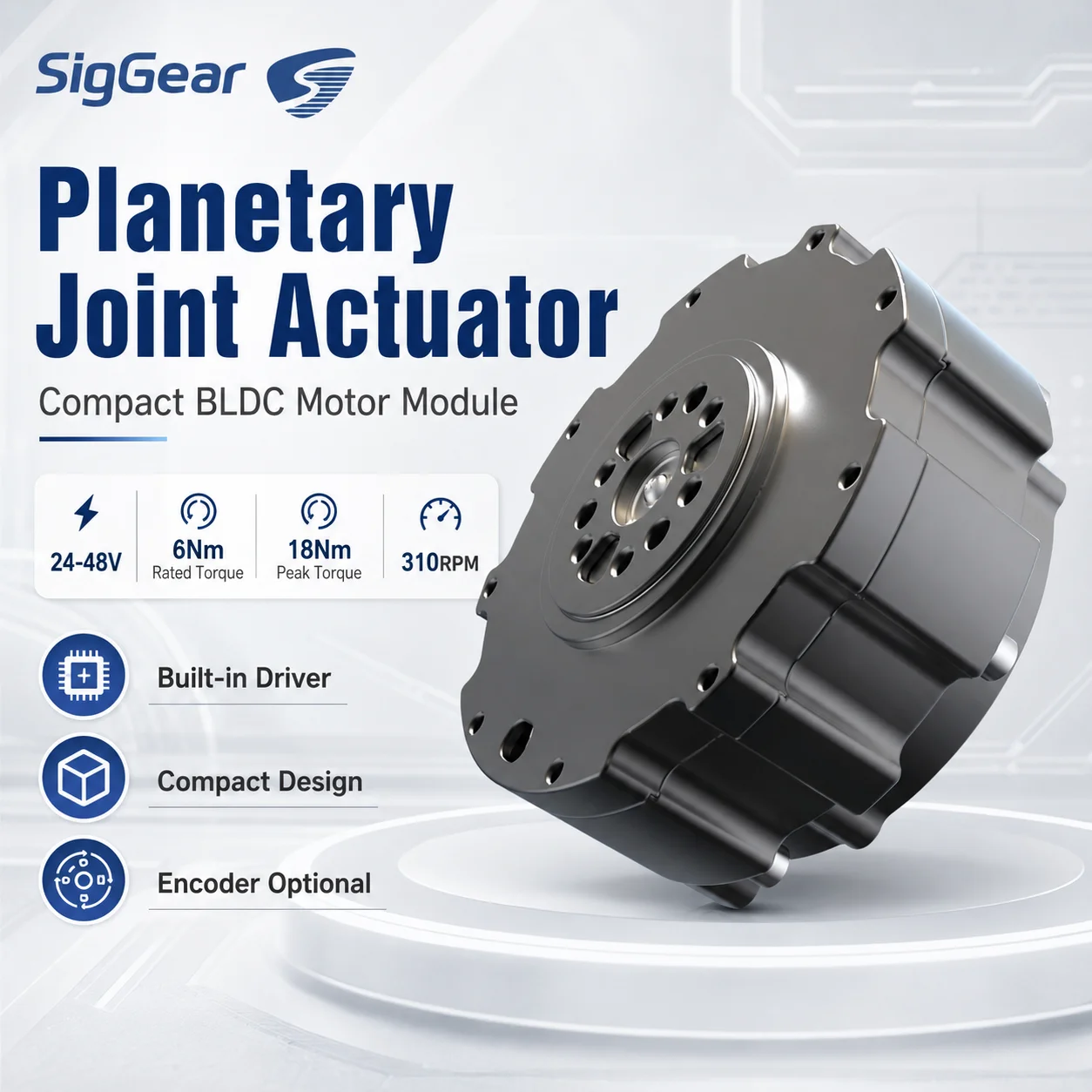 Robot Joint Motor Module High Torque FOC Brushless Servo Motor Integrated Drive & Control System For Humanoid Robot Robotics
