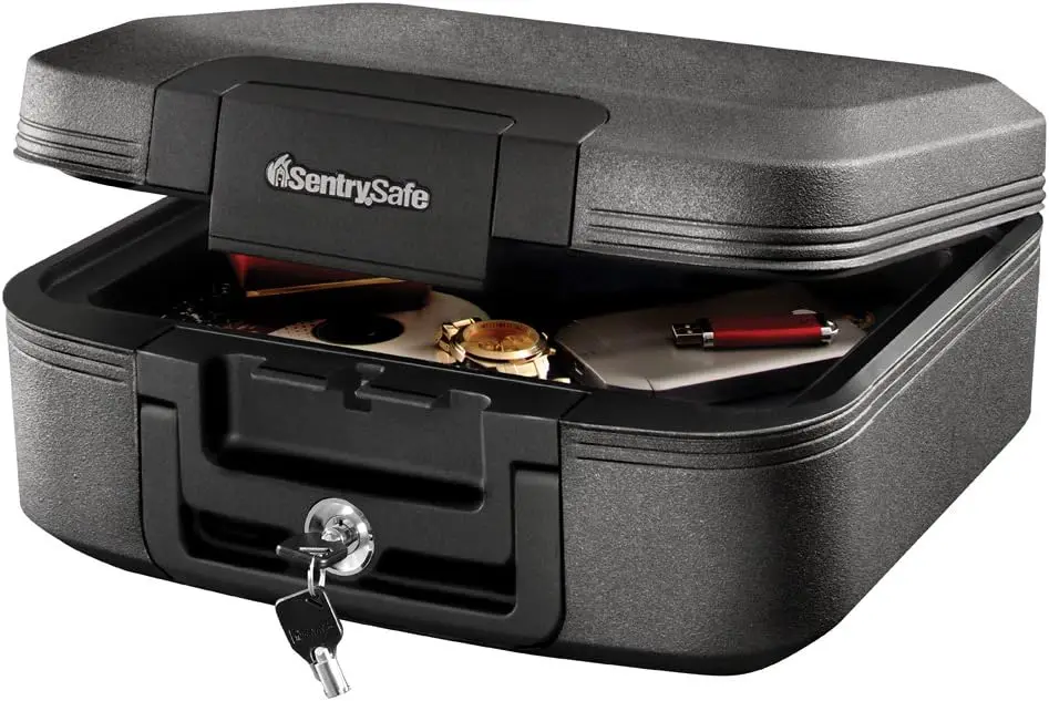 Fireproof and Waterproof Safe Box with Key Lock, Fire and Water Chest Safe for Valuables