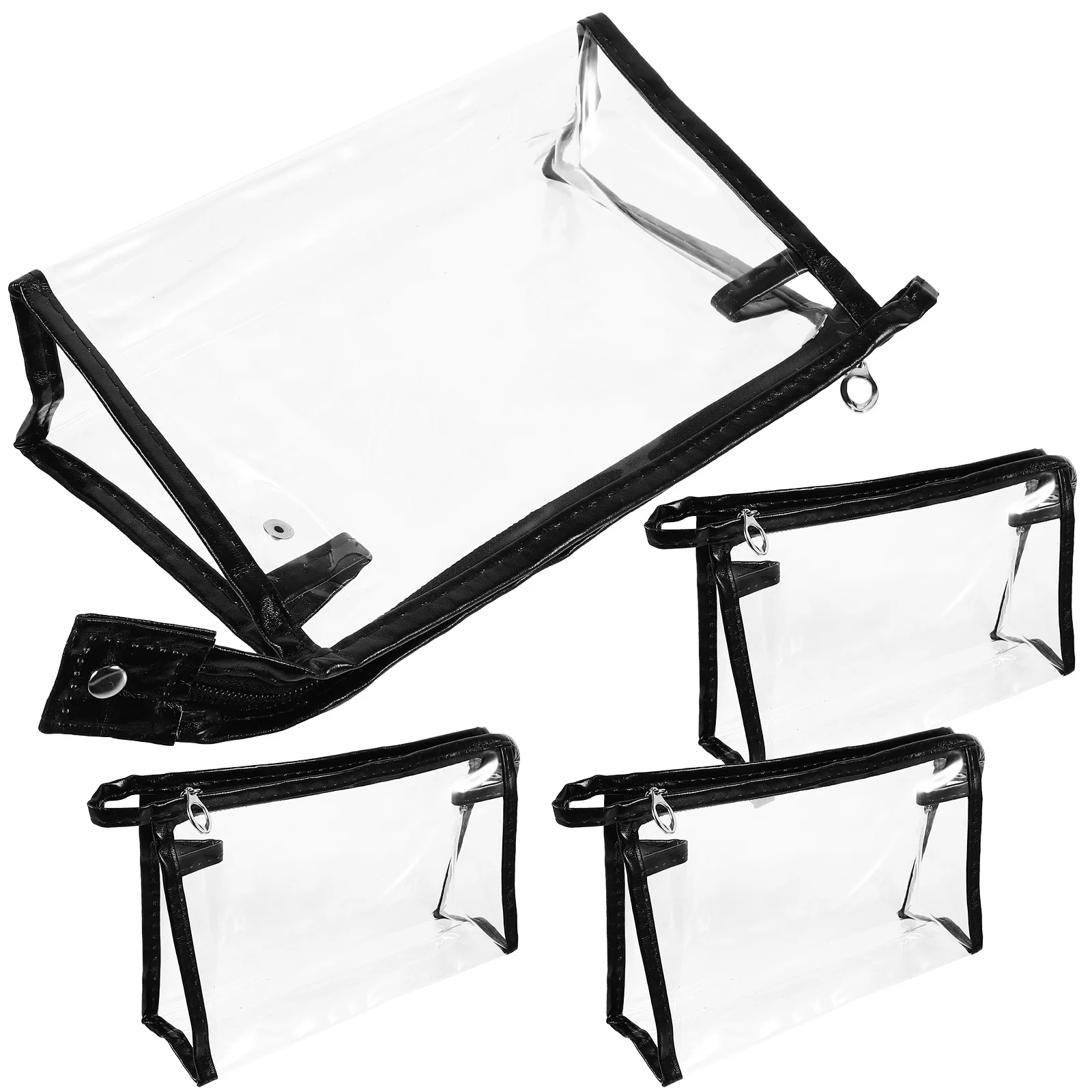 

4 pcs Clear PVC Bags Waterproof Travel Toiletry Storage Organizer Portable MakeUp Pouch Lightweight For Women