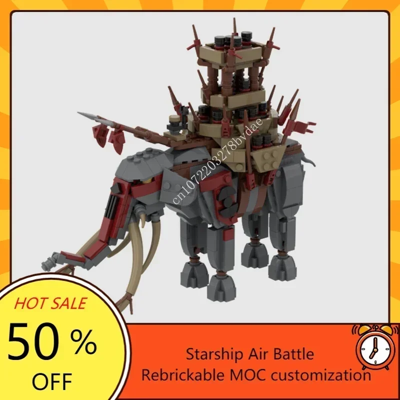 

688PCS Movie King of Rings Fortress of War Mumakil Oliphant UCS Scale Orthanc Medieval Castle Architecture Custom Puzzle Toys