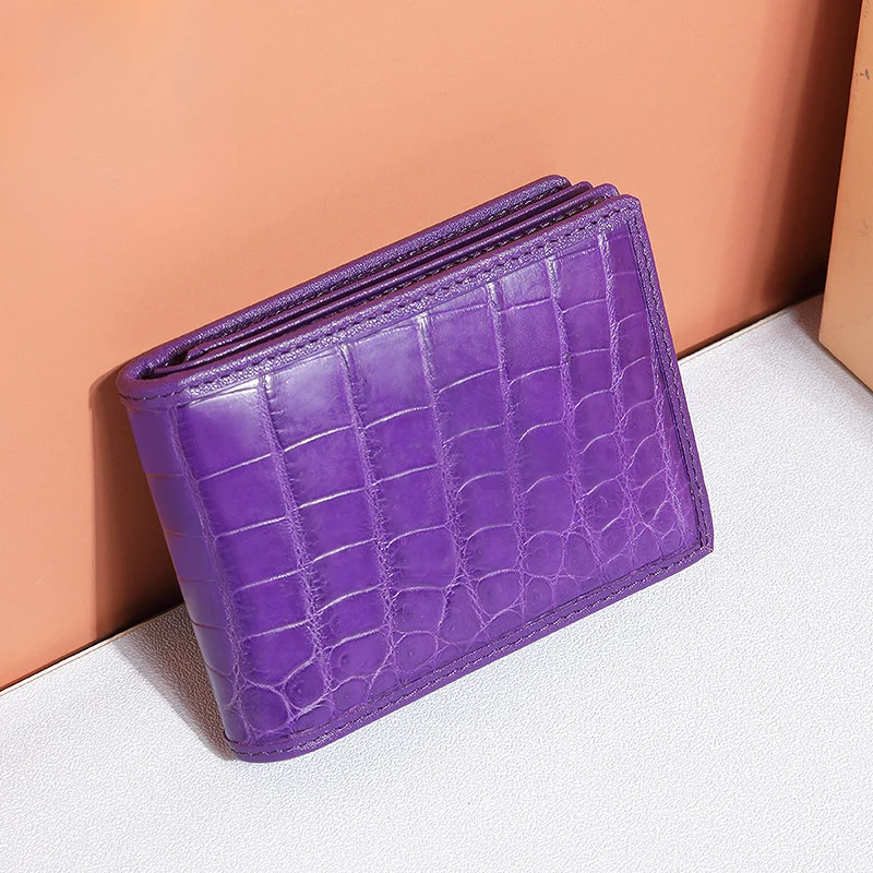 Thailand Crocodile Skin Genuine Leather License Driver's License Multiple Spaces Women High Card Bags Coin Holders Wallet Female