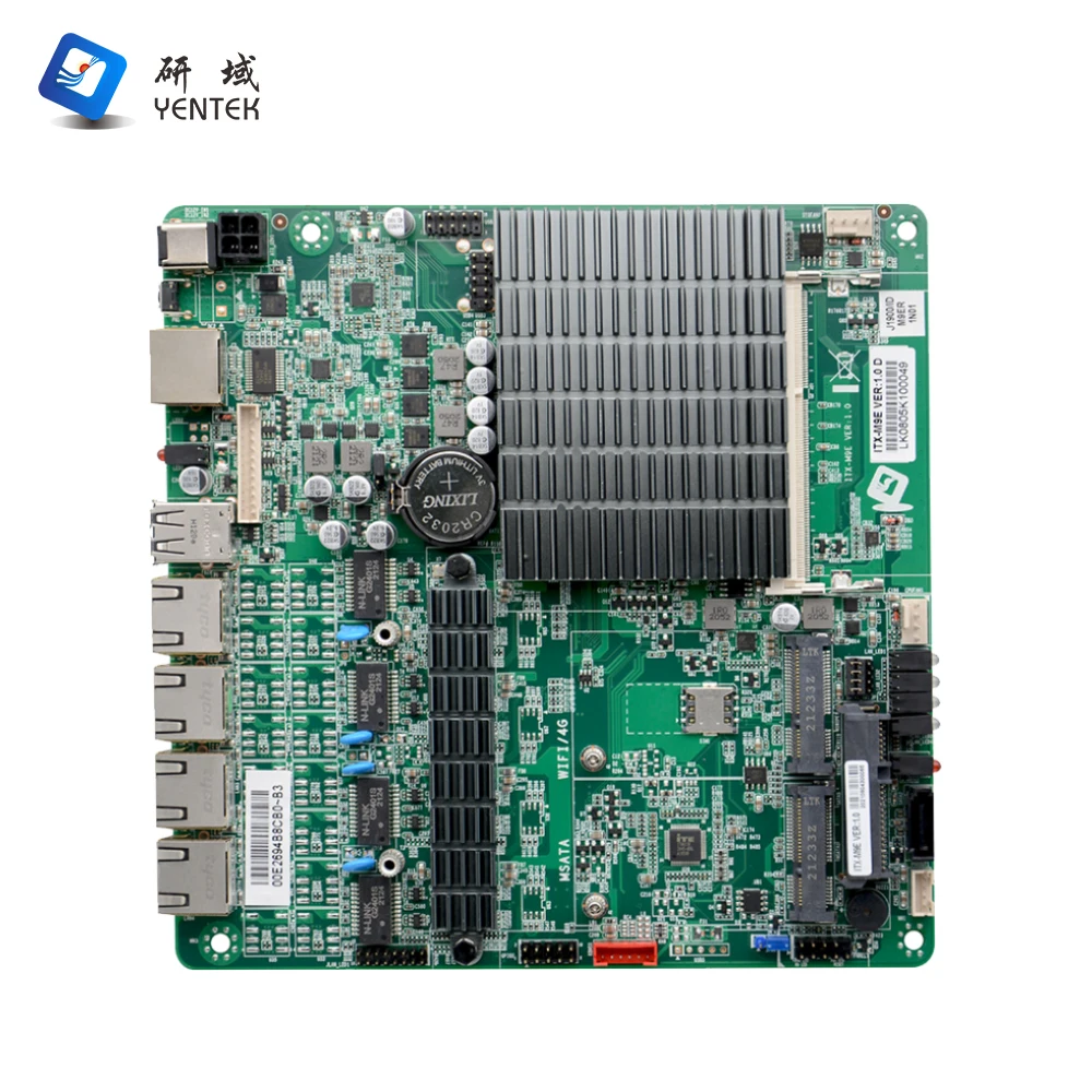 New YENTEK X86 Fanless Industrial Server Motherboard Intel J1900 Quad Core DDR3L 4 LAN Ethernet Pfsense Firewall Mini ITX
