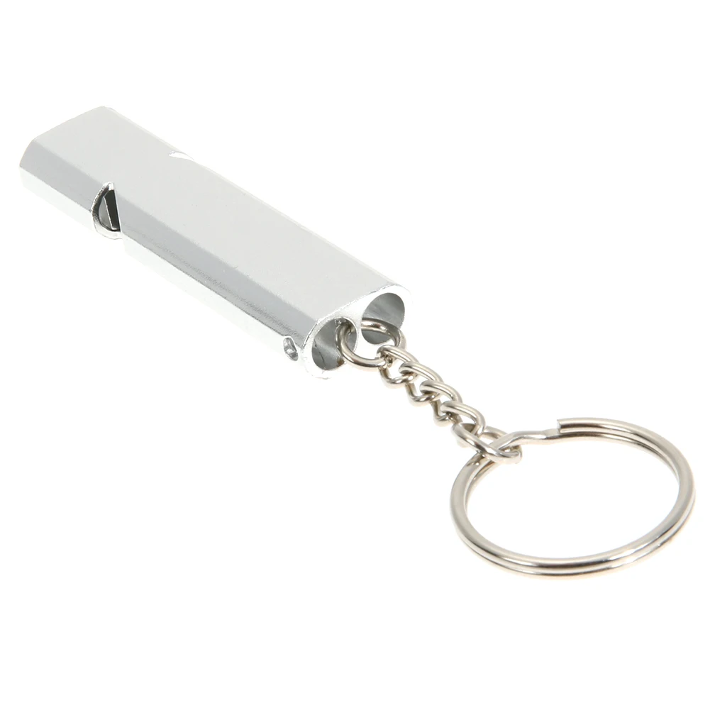 

Emergency Whistle with Keychain Dog Training Whistle 2 Tube Safety Whistle Aluminum Alloy for Hunting Signaling