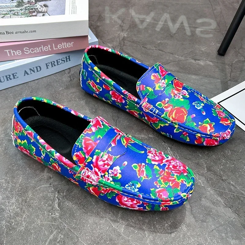 New Luxury Men Casual Moccasin Loafers Big Size 46 47 48 Male Formal Dress Party Evening Shoes Blue Youth Driver Shoes