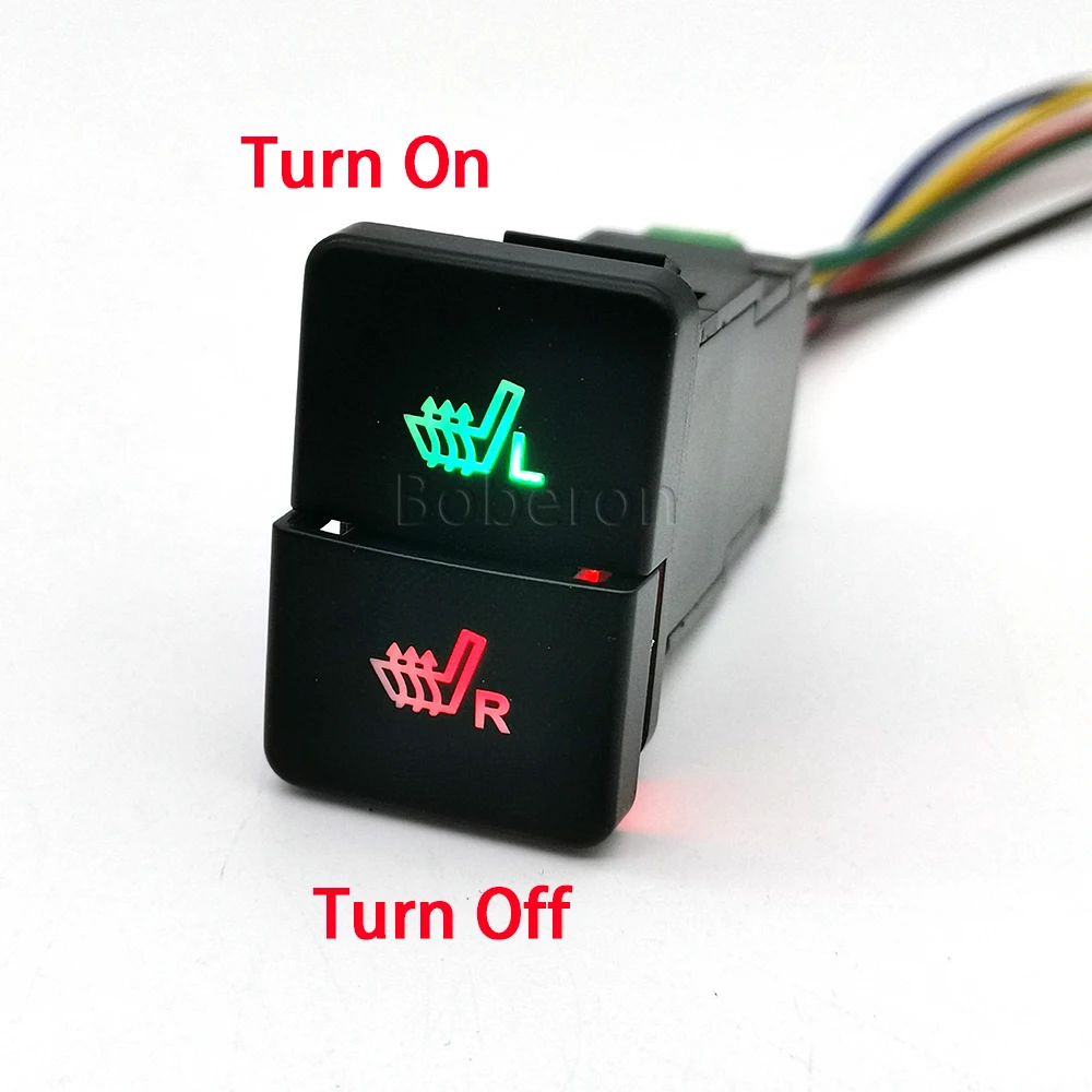 1Pc Green On / Red Off Car Modified Dual Buttons LED Fog Light Switch For Toyota Corolla Camry 50 Yaris Sienta RAV4 2010-2017