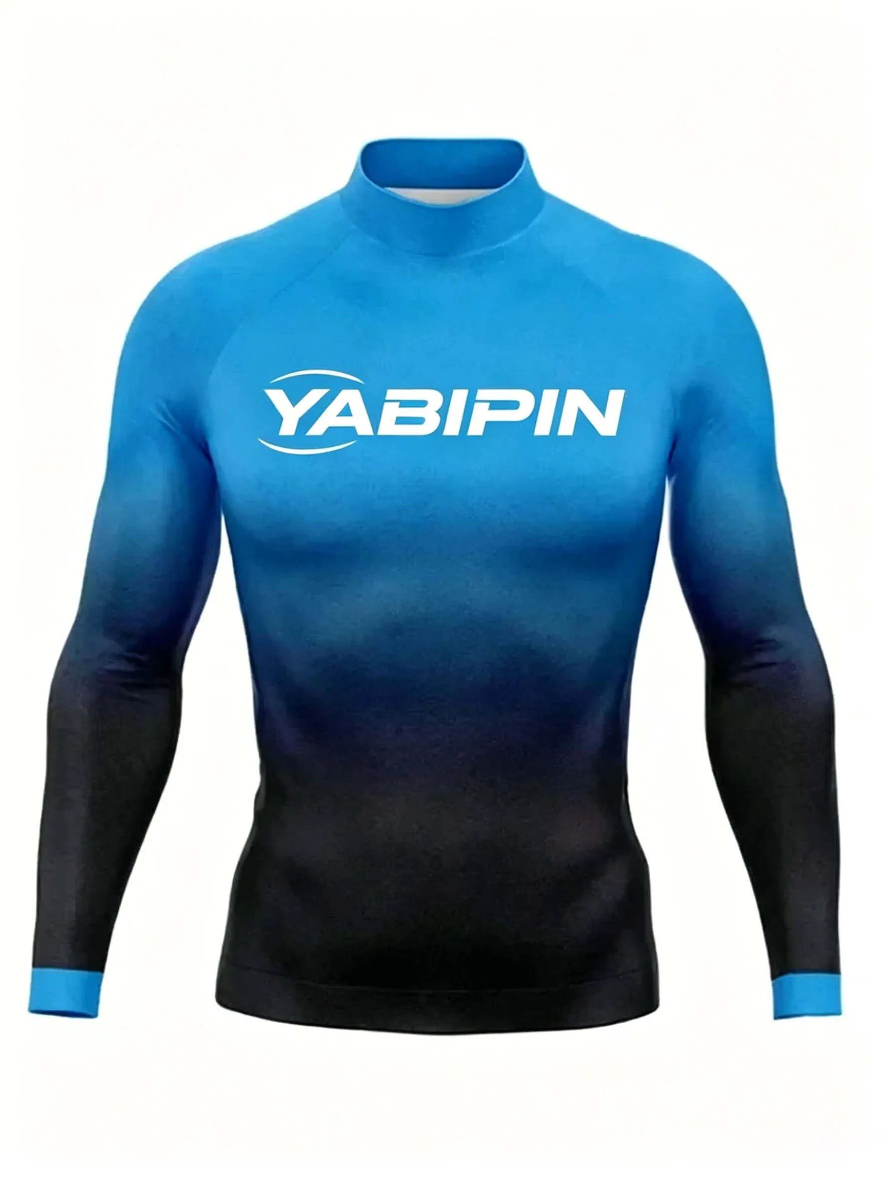 Men's Stand Collar Long Sleeve Surfing Rash Guard, UPF 50+ Quick Dry Water Sports Swim Shirt for Beach Diving Fishing