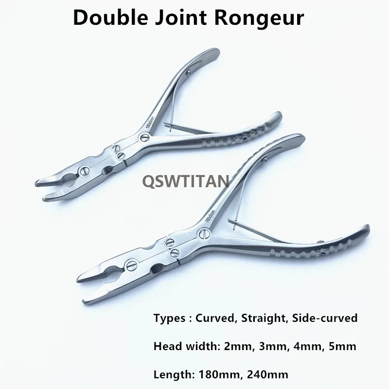 Imagem -06 - Double Action Bone Rongeurs Mandíbulas Curvas Retas 180 mm Long Orthopedia Instruments 1pc