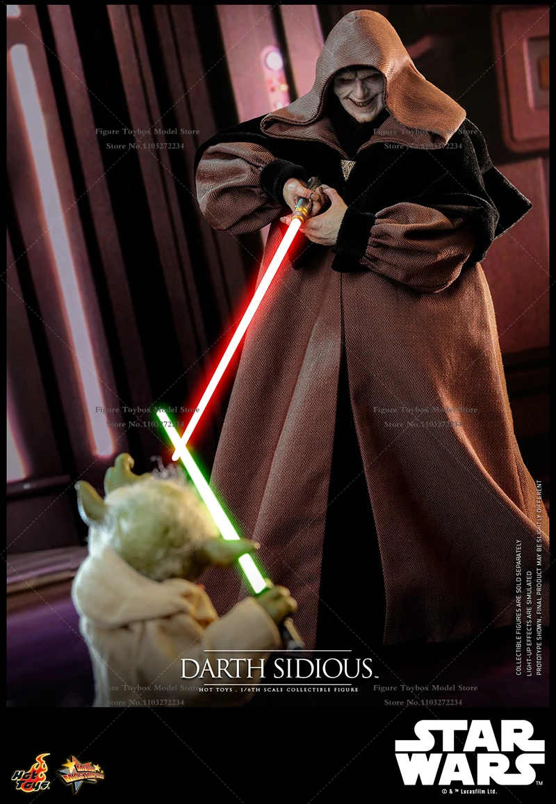 Ht mms745 1/6 figura de ação colecionável darth sidious star wars filme simulação de papel delicado 12 "modelo de estatueta hottoys