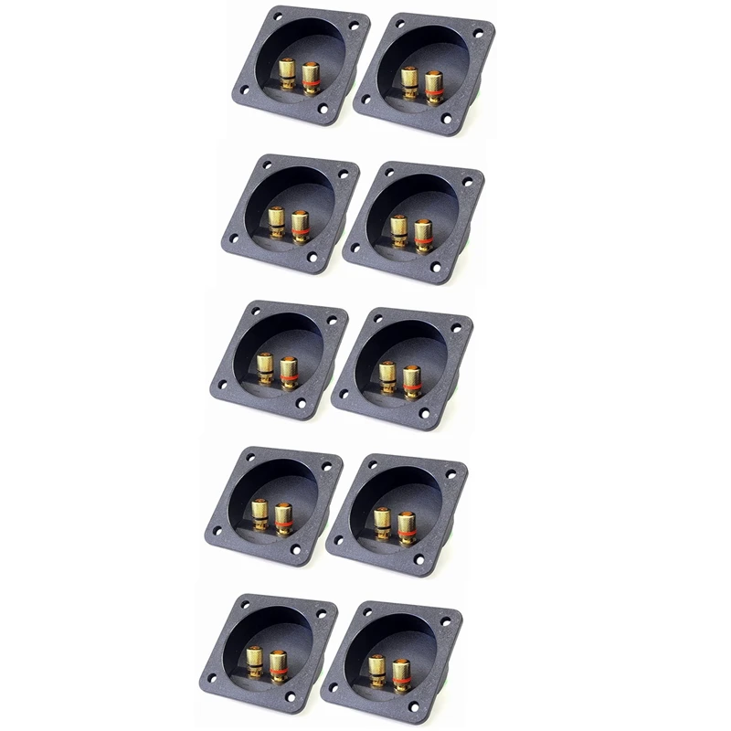 DIY Home Car Stereo Screw Cup Connectors Subwoofer Plugs 2-Way Speaker Box Terminal Binding Post, 10 Pcs Black