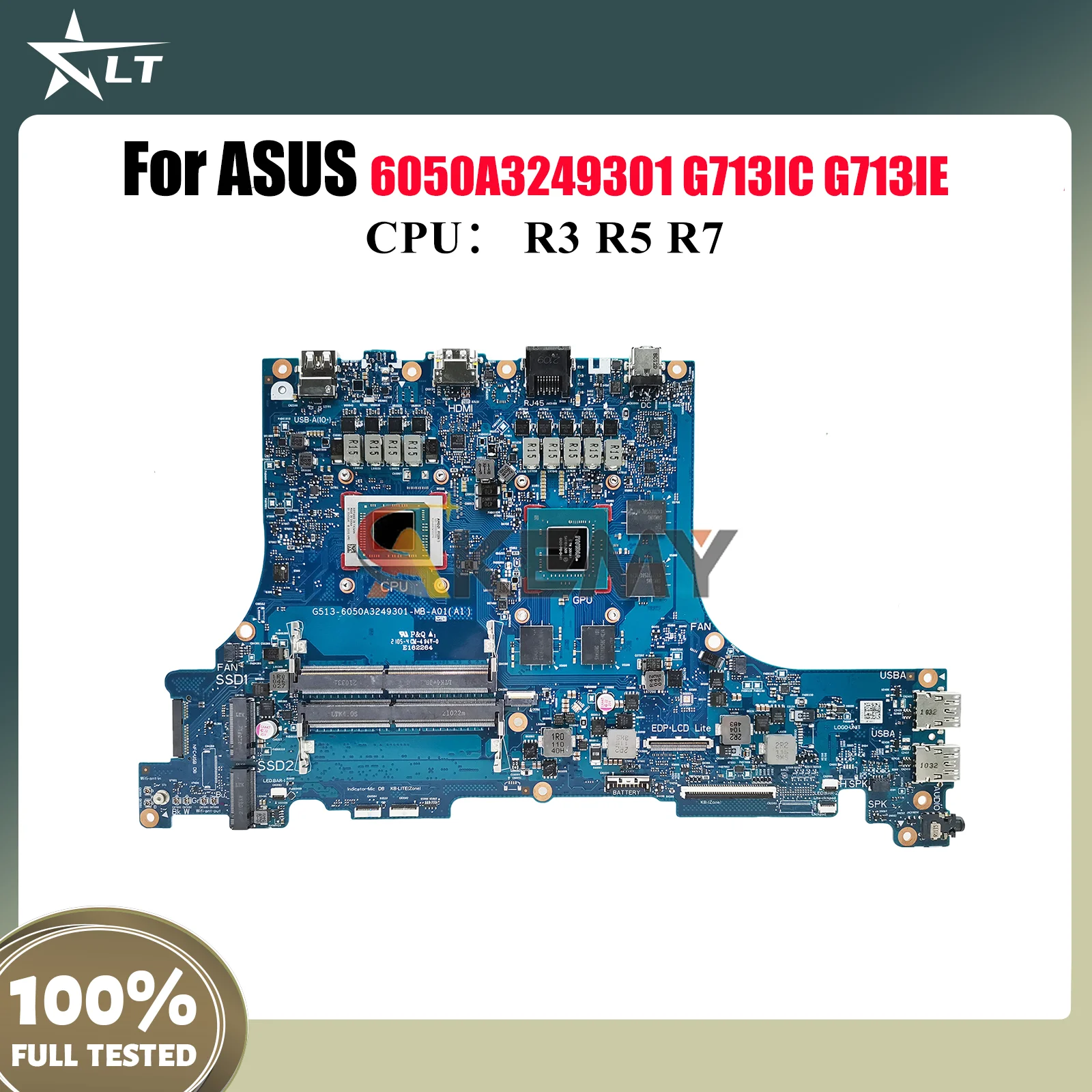 

6050A3249301 Laptop Motherboard For ASUS ROG Strix G15 G513I G713IE G713IC G713IH Mainboard With R3 R5 R7 CPU tests OK fast ship