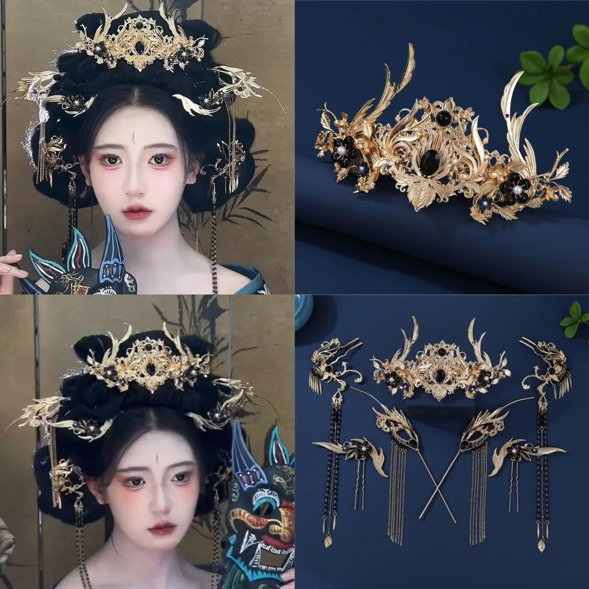 

Hanfu Evening Sound Ancient Style Fantasy Immortal Style Hairpin Hair Crown Ancient Style Hair Crown Tang Song Ming Dynasty Hair