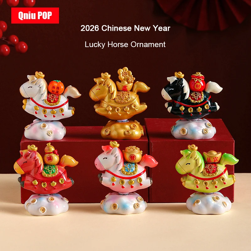 Chinese New Year Lucky Horse Ornament Zodiac Horse Desktop Decorations for the Year