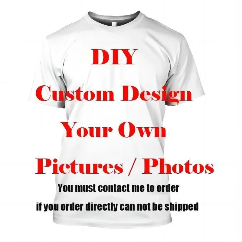 3D Custom Patterns Print T Shirt Customized Pictures Logo Text Graphic Short Sleeves Fashion Streetwear Tee Shirts Mens Clothing