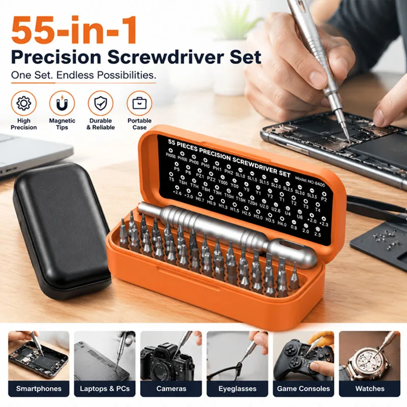 Mini 55 Piece Precision Screwdriver Set for Household Electronic Devices, Disassembly and Assembly, Watch, Camera, Repair Tool