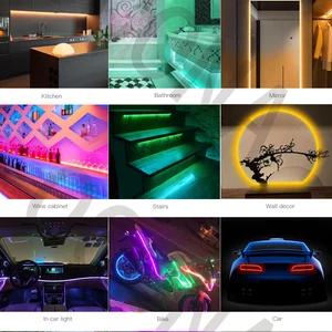 Ocon-super feine Cob-LED-Streifenleuchte für Schrank und Auto, mehrfarbig, blau, rosa, rot, lila, Band, Band, DC 12 V, 24 V, 480LD, 4 mm 4mm 8 Hauptverkäufe lila LED -Klebeband - №4