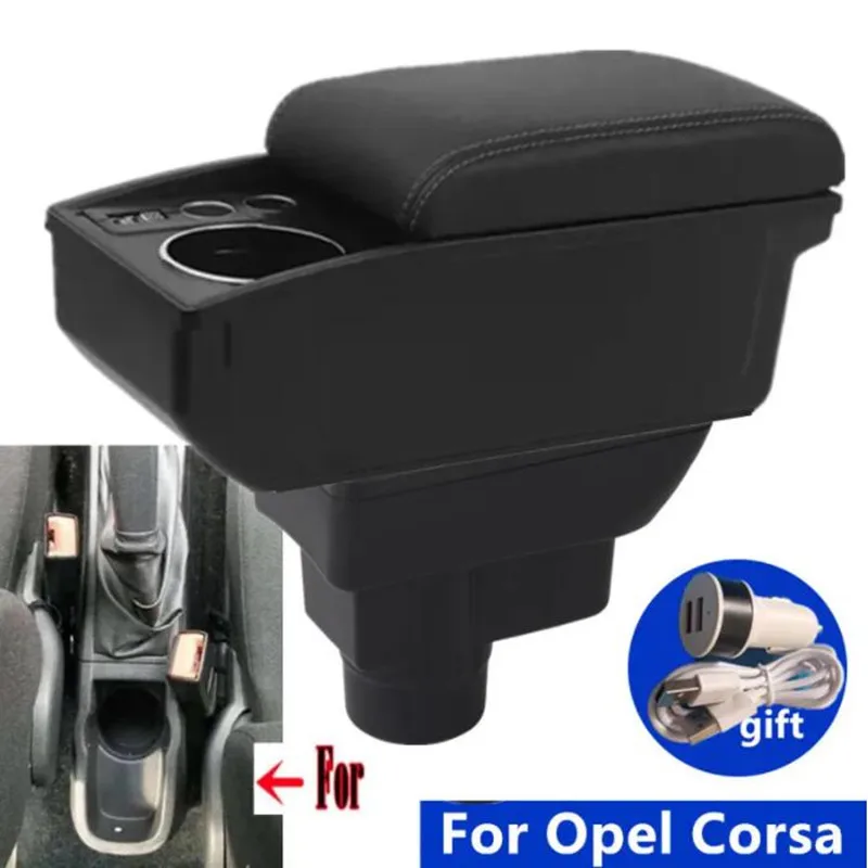 For Opel Corsa D Armrest box For Opel Corsa Car armrest backrest Interior parts storage box Retrofit parts Car accessories