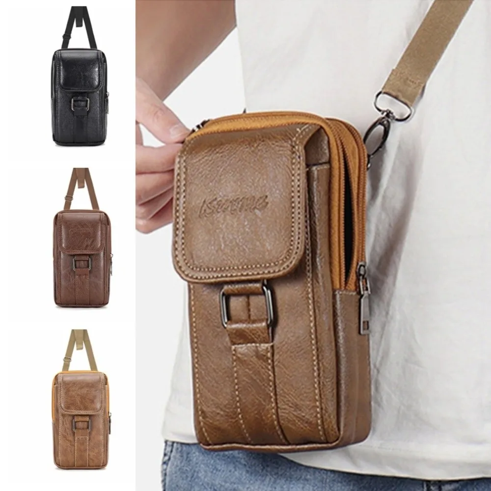 مع حزام الهاتف المحمول الحقيبة طبقات مزدوجة سعة كبيرة حزام الهاتف كليب حقيبة مشبك معدني حزام الهاتف العالمي شنقا الحقيبة