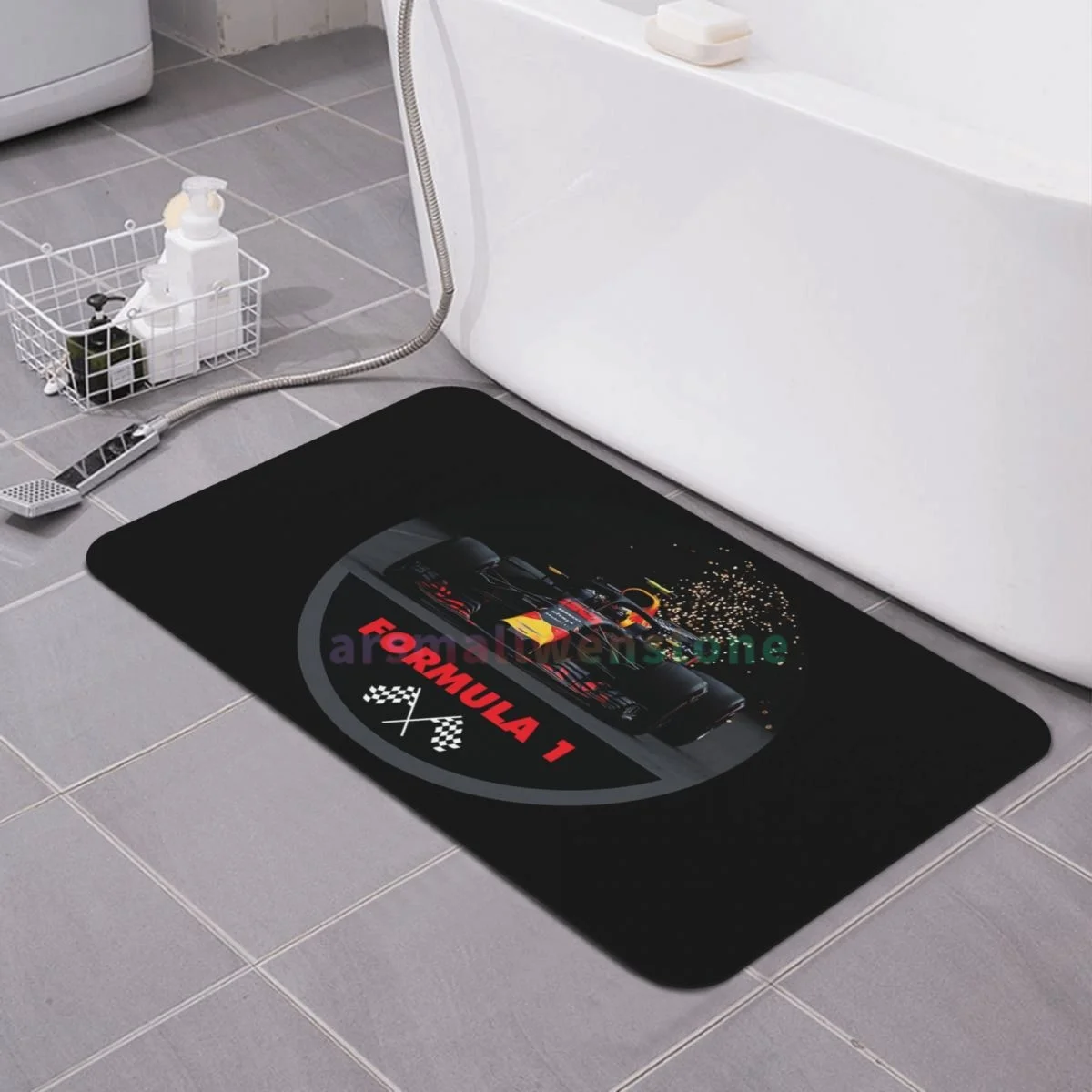 F1 Car Diatom mud cushion absorbent quick drying mat bathroom door mat toilet diatomaceous earth non-slip foot mat