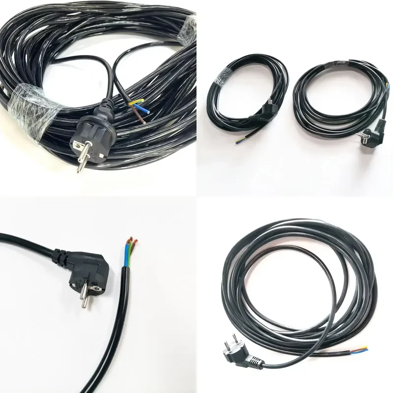 VDE/TUV Certification European 3 Prong Computer Plug 2m 5m Eu Power Cord to Stripped End Cable