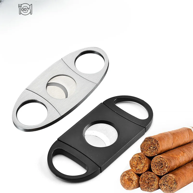 Simple Double Edge CigarKnife Stainless Steel CigarScissors Creative TobaccoAccessories Cutting CigarClippers