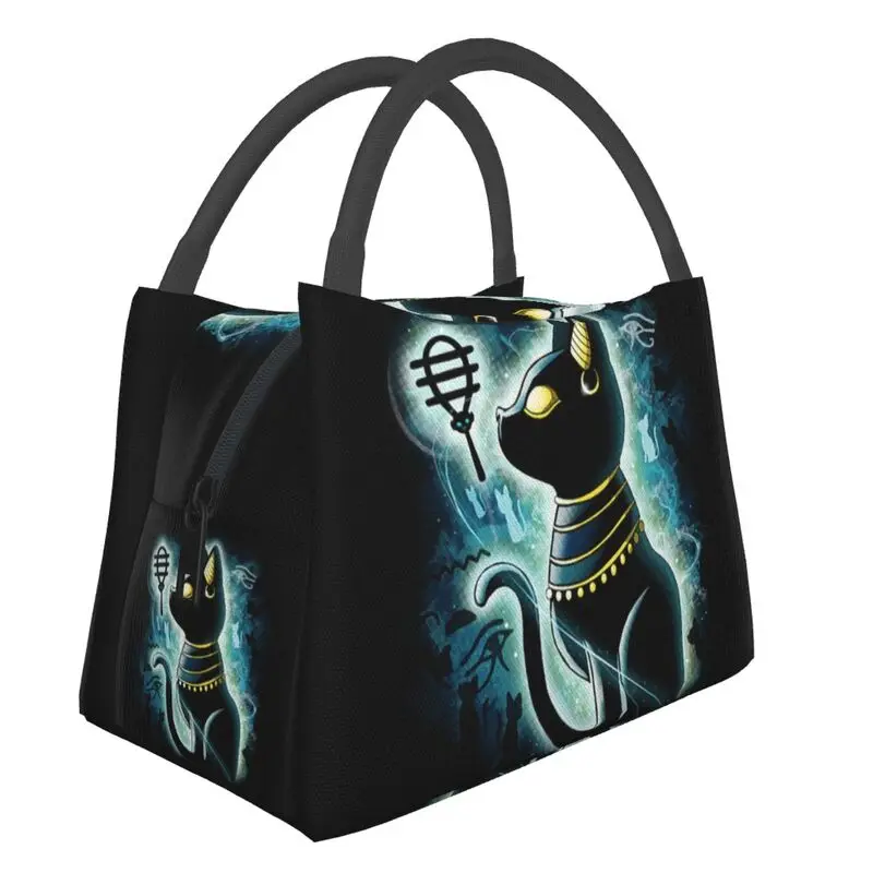 

Custom Bastet Egyptian Goddess Lunch Bag Women Cooler Thermal Insulated Lunch Boxes for Office Travel Fruit Fresh Storage Bag