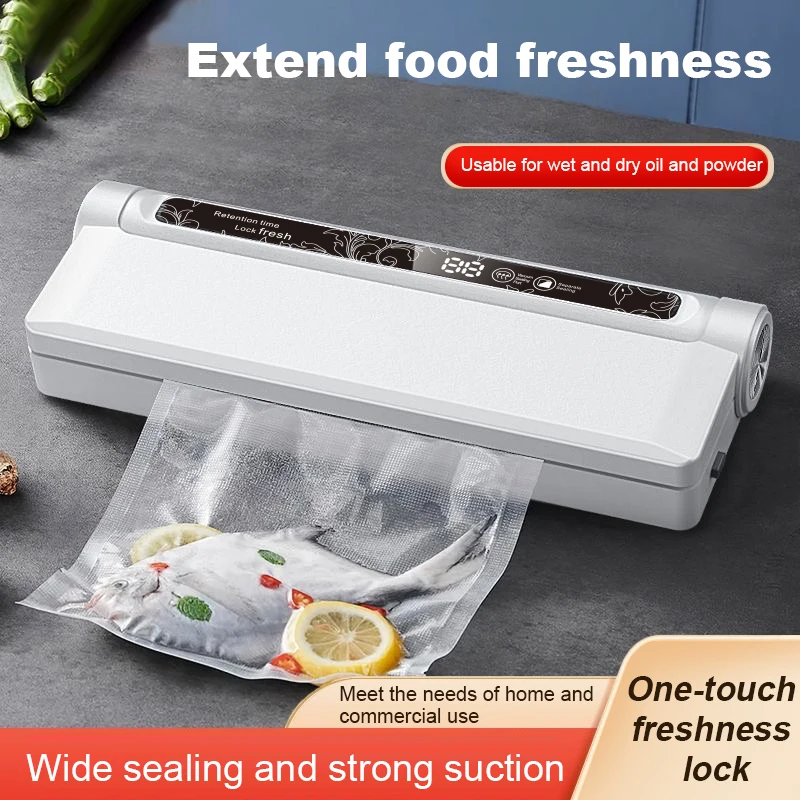 Xiaomi youpin máquina seladora a vácuo de alimentos, operação inteligente com um clique com 20 sacos, forte potência de sucção para armazenamento de alimentos, novo