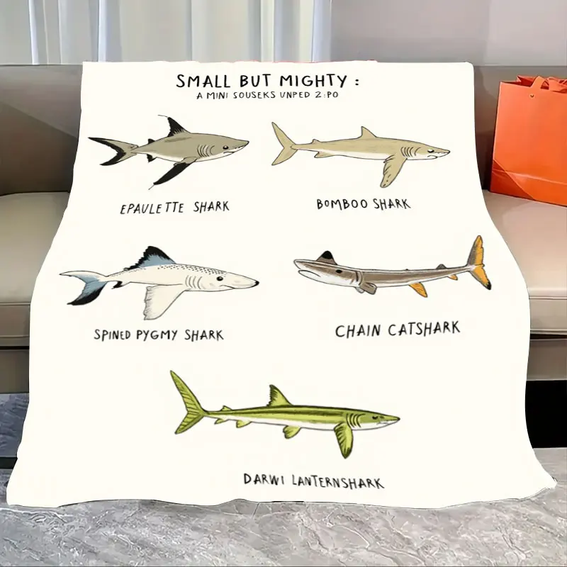 

1 шт. фланелевое одеяло «Маленькое, но могучее одеяло с акулами: уютное и образовательное для детской комнаты»