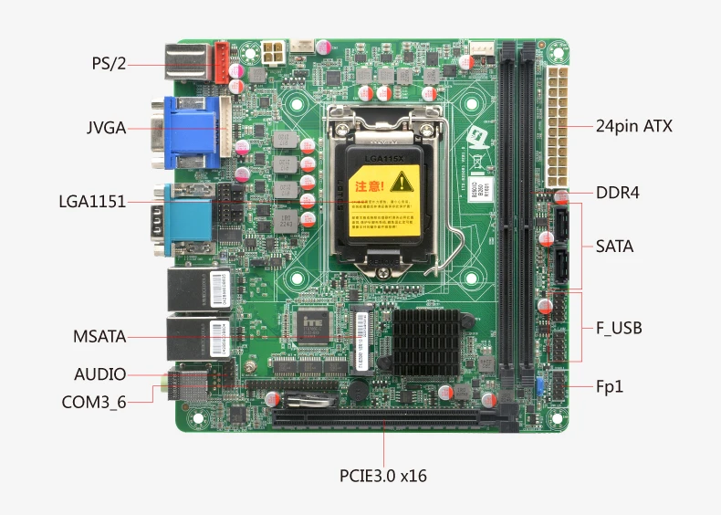 B250 LGA1151 Mini ITX Motherboard with DDR4, 4K DP Port  Industrial Embedded Motherboard mini itx