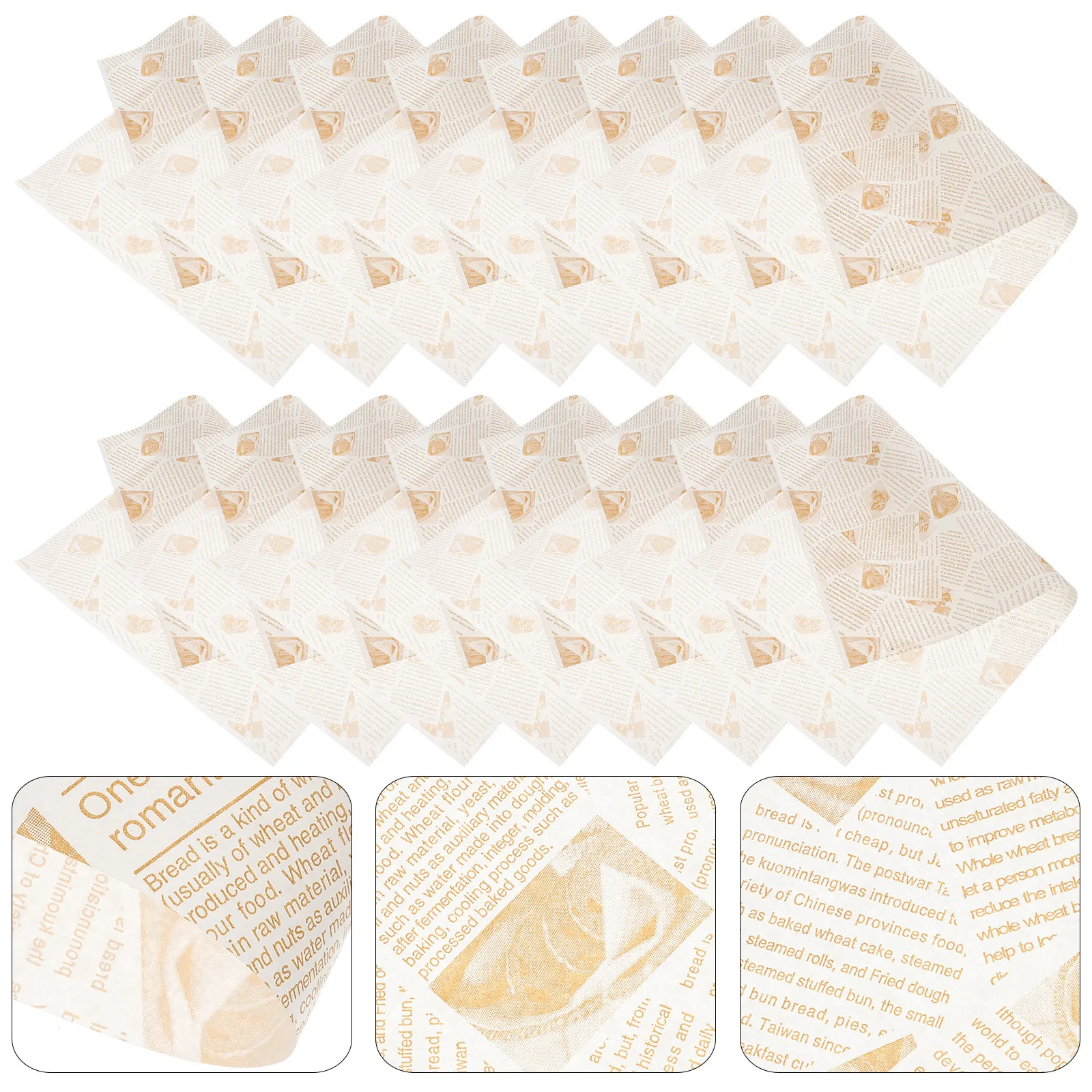Greaseproof Food Wrapping Paper 100 Sheets Oil Absorbing Baking Paper for Sandwich Burger Snacks
