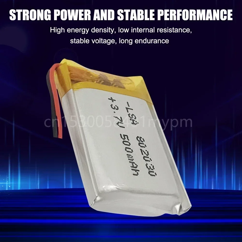 802030   3.7 فولت 500 مللي أمبير بطارية ليثيوم بوليمر قابلة للشحن لكاميرا لعبة MP5 التحكم عن بعد سماعة رأس بخاصية البلوتوث خلايا مكبر الصوت