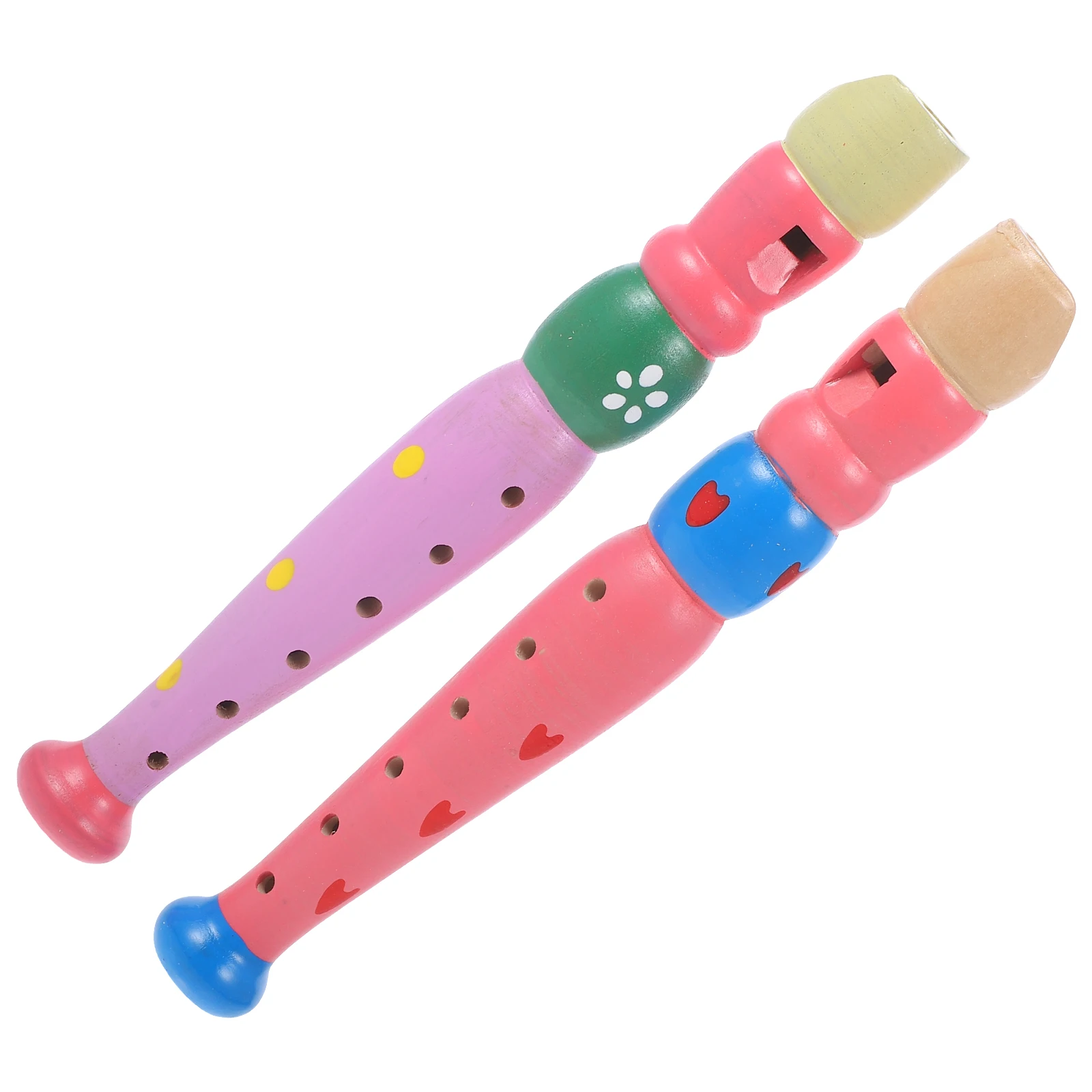 

2pcs Wooden Recorder Toys Kids Musical Instruments Safe Lightweight Christmas Birthday Gifts Flute Plaything Whistle