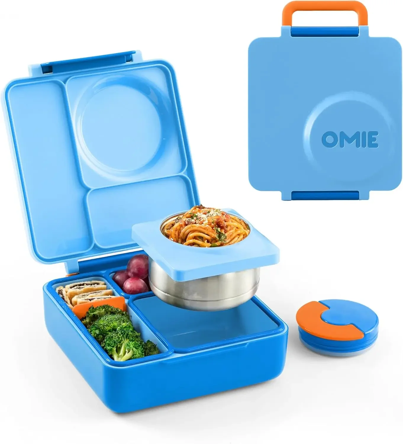 

Bento Box для детей — изолированный ланч-бокс с герметичной термос, банка для еды — 3 отделения, 2 температурных зоны (голубое небо)