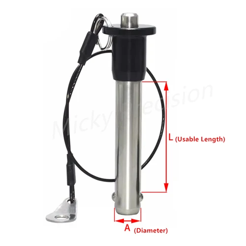 Imagen 2 del producto Stock Pin de bloqueo de bola Line Array Pin de altavoz Pin de liberación rápida de acero inoxidable con diámetro del cable 45/6/8/10/12/16/20 longitud 10-120mm