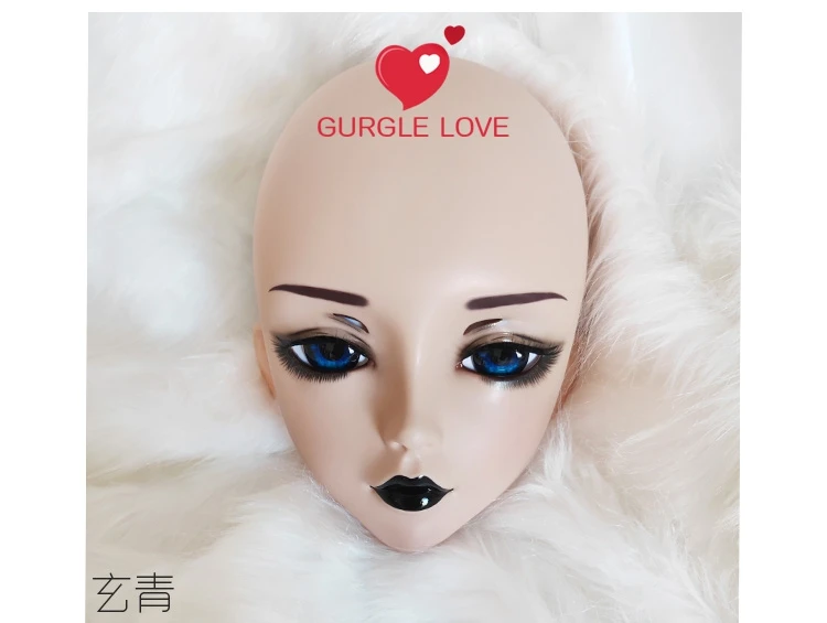 (ChanD) mujer dulce chica resina media cabeza Kigurumi BJD ojos Crossdress Cosplay Anime japonés papel máscara de Lolita con ojos y peluca