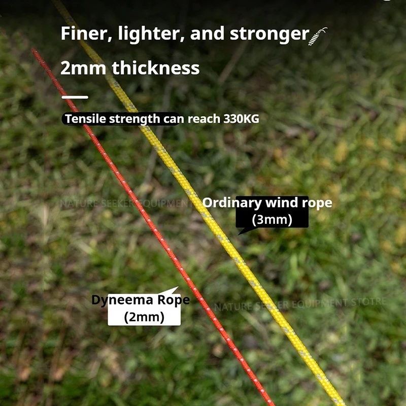 HIKEMAN - Juego de 4 Cuerdas de Sujeción Ultraligeras Reflectantes de Dyneema para Camping, Senderismo y Actividades al Aire Libre
