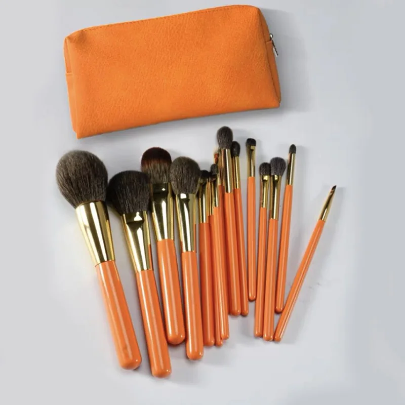 

Professional Handmade 15pcs Brushes Set Soft Blue Squirrel Saikoho Goat Hair Powder Blush Eye Shadow Brush Make Up Brush Kit