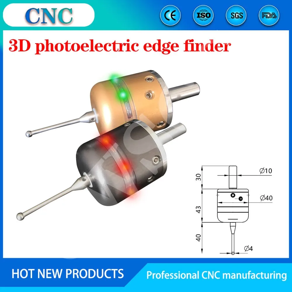 

CNC three-coordinate probe center rod 40mm 3d photoelectric edge finder probe center rod with steel tungsten probe