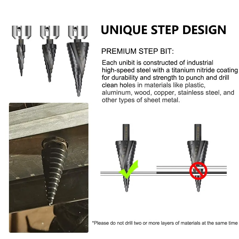 XCAN adım matkap ucu Metal matkap 4-12/20/32mm 6-30mm HSS kobalt adım koni matkap ucu ahşap/Metal delik kesici sondaj aracı