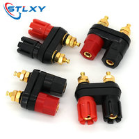 1PCS Banana plugs Couple Terminals Red Black Connector Amplifier Terminal Binding Post Banana Speaker Plug Jack