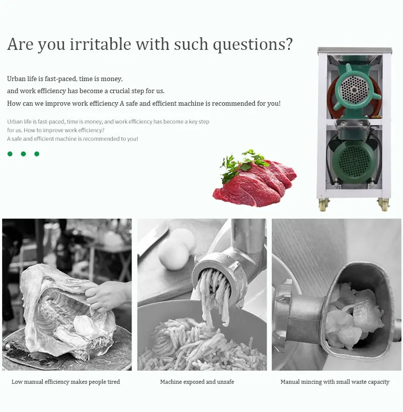 Commercial Bone Shredder Skeleton Fish Electric High Power Vertical Meat Grinder 220V Home Kitchen Appliances