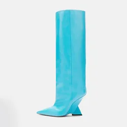 2023 Women's Autumn/Winter Over Knee Long Boots, European and American Fashion Brand Designers, Shaped Heel Show Shoes