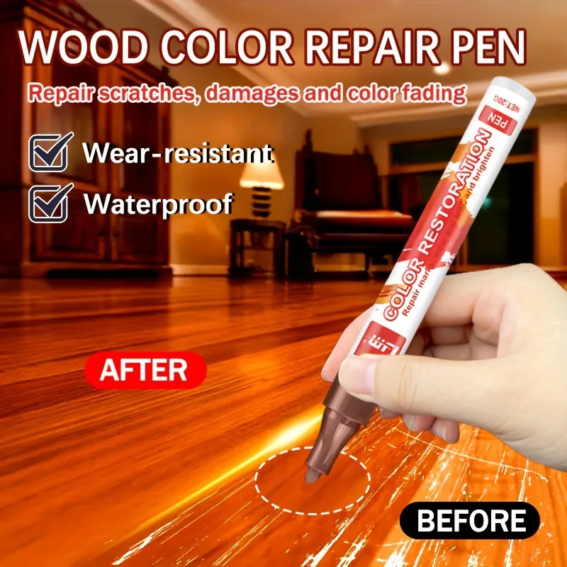 KJM Wood Repair Pen: Multi-Purpose, Waterproof & Durable, Quick Touch-Up for Scratches/Scuffs on Furniture/Floors/Cabinets