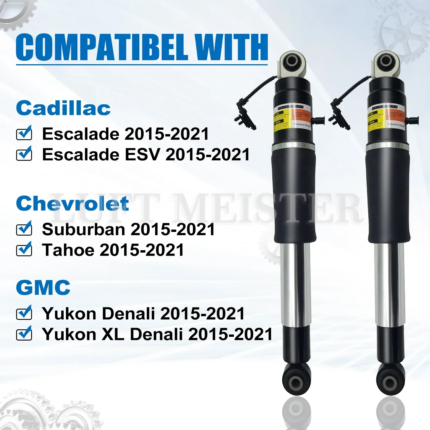 84176675 2PCS Rear Left&Right Shock Absorber for Cadillac Escalade/Chevrolet Suburban Tahoe/GMC Yukon XL 1500 2015-2018 23151122