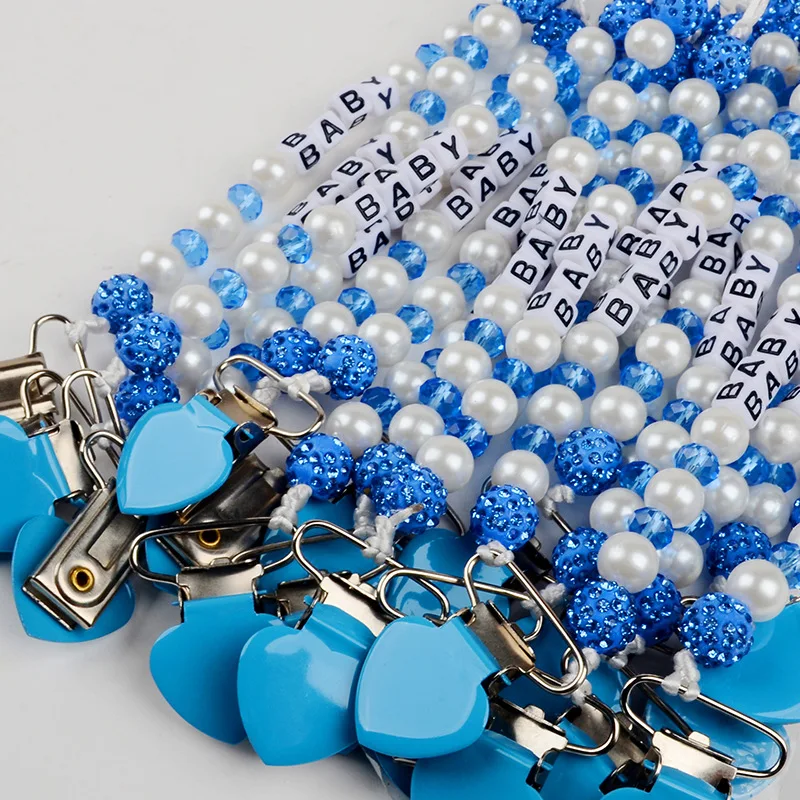 新生児用パールおしゃぶりチェーンクリップ,落下防止コード,歯が生えるリング,ブレスレット,噛む,手紙,幼児用アクセサリー